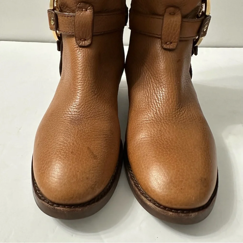 Tory Burch Tan Grained Leather Over Knee Boots Equestrian Riding Equestrian 5.5